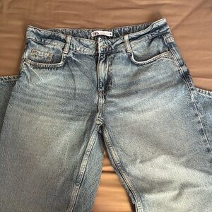 Zara Denim Mid Rise Medium Wash Jeans